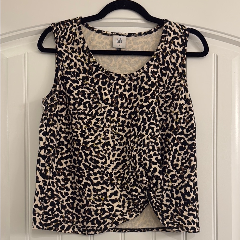 CAbi Graphic Black and Tan Relaxed Tank Top